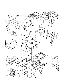 Chassis/enclosures Diagram and Parts List for GE1138  Weed Eater Lawn Tractor